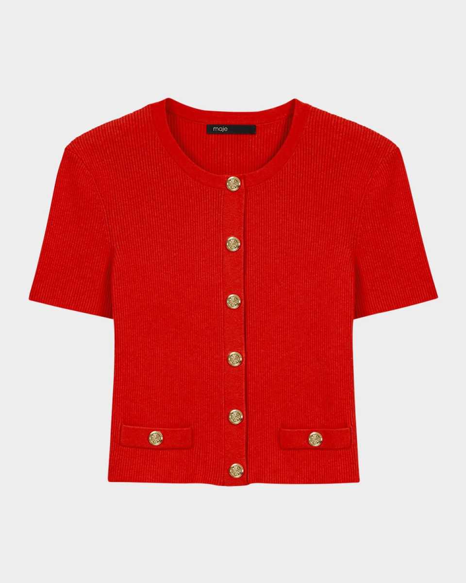 Cropped Short-Sleeve Cardigan